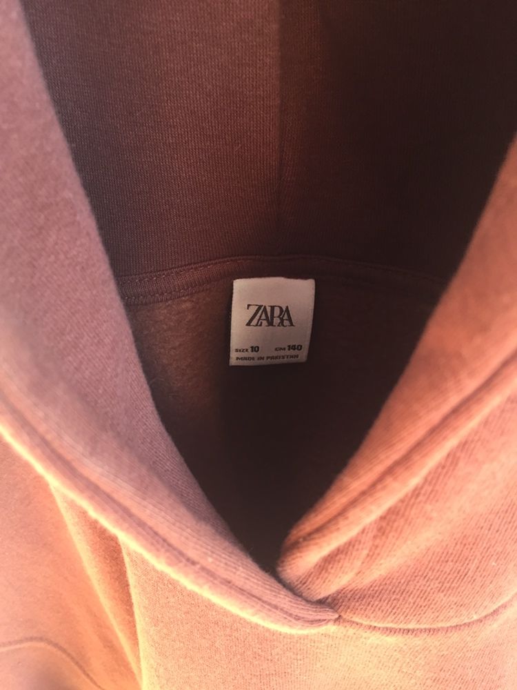 Bluza Zara r. 140 ciepła z kapturem jak nowa brąz