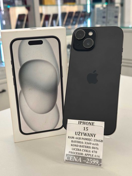 iPhone 15 256GB Bat 86% Topcase Vivo *Raty 0%