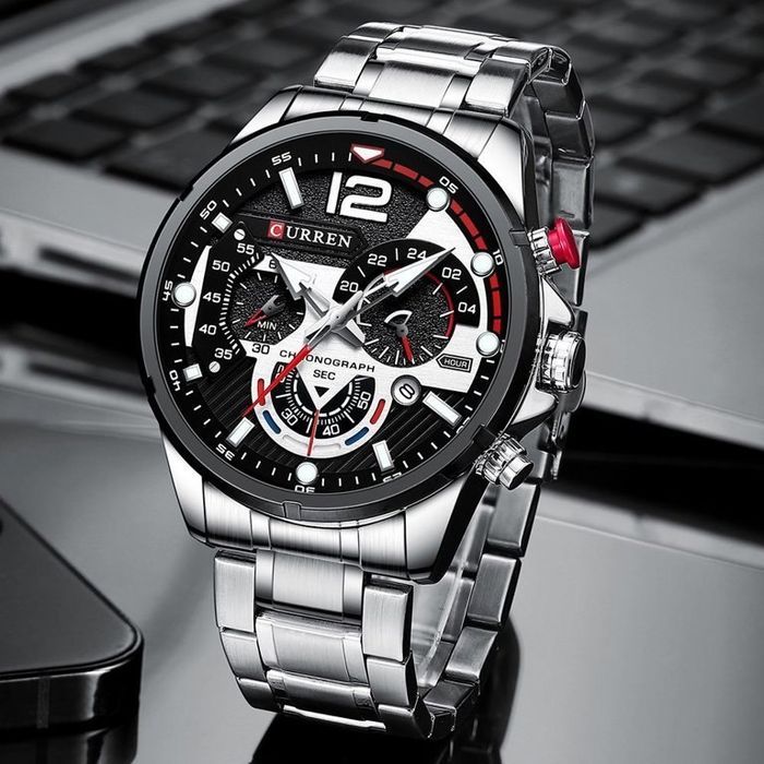 zegarek męski curren 8395 (zc019a) - chronograf