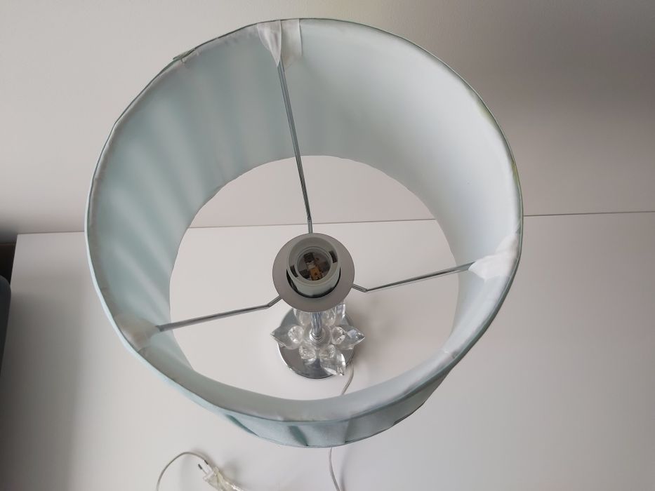 Home&You lampa stojąca nocna turkusowa z kryształami Glamour