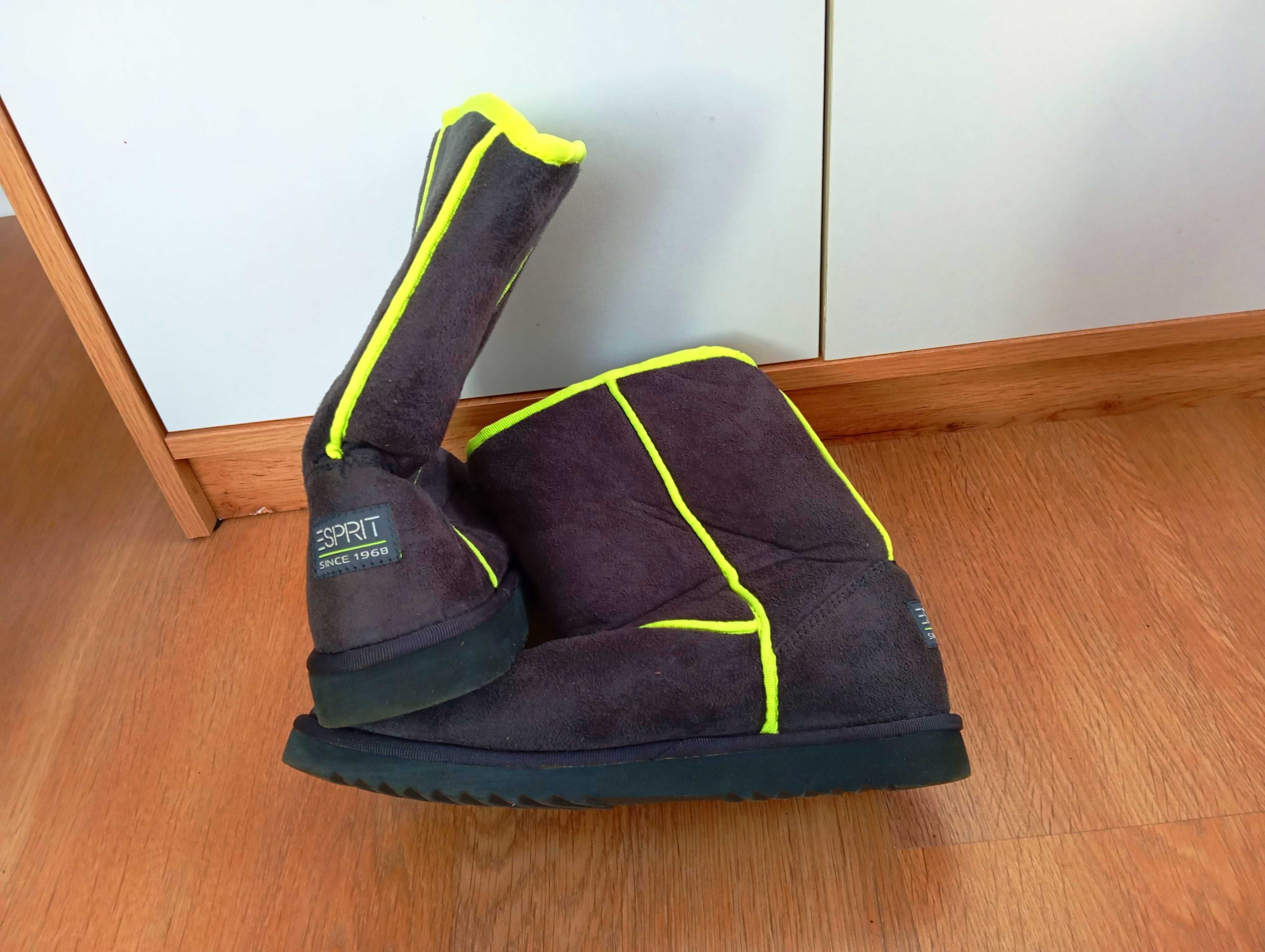 buty ESPRIT damskie 40 zimowe Trapery Trekking Śniegowce Kozaki Outdor