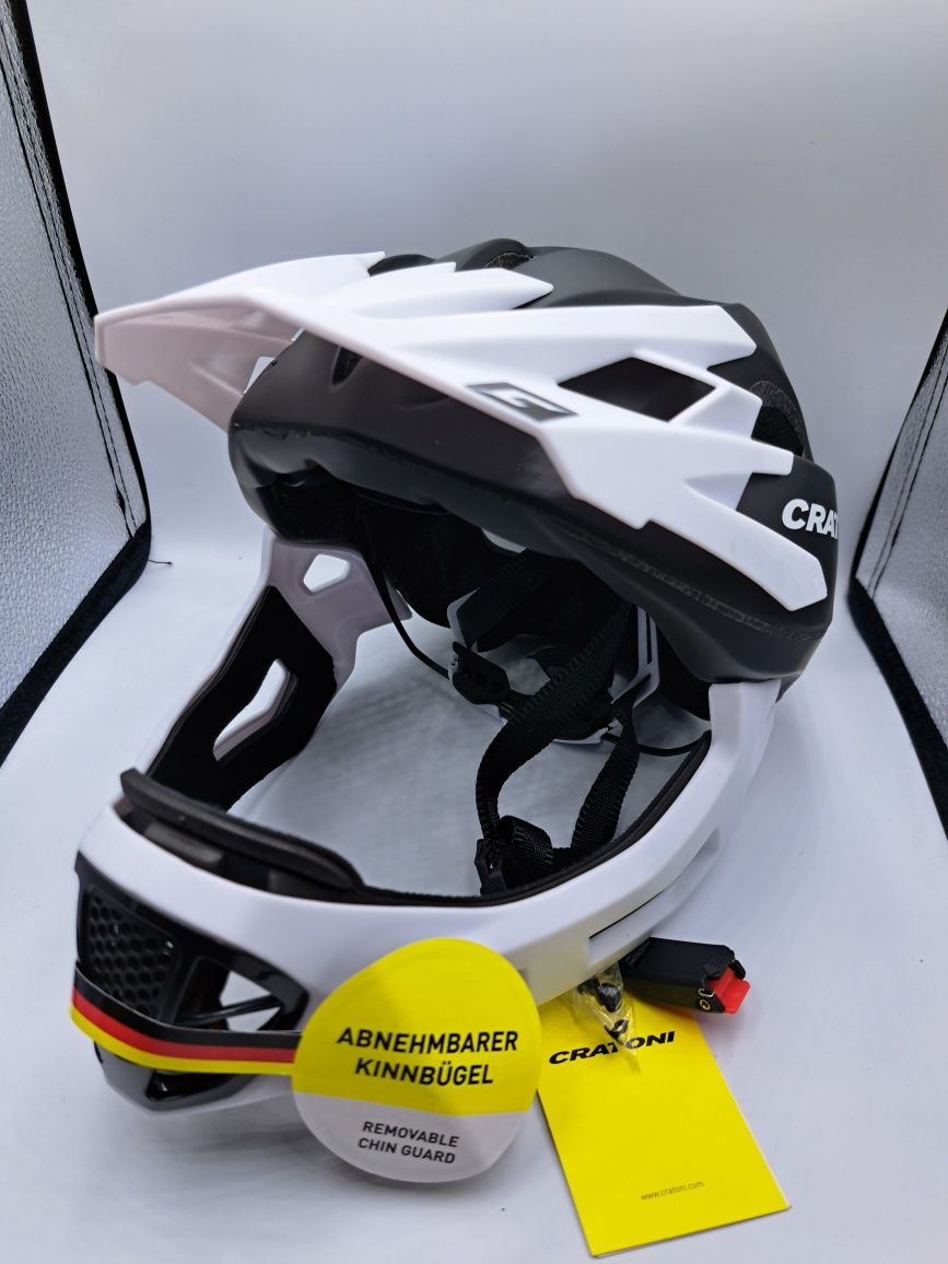 Kask Cratoni C-Maniac Fullface czarno-biały matt