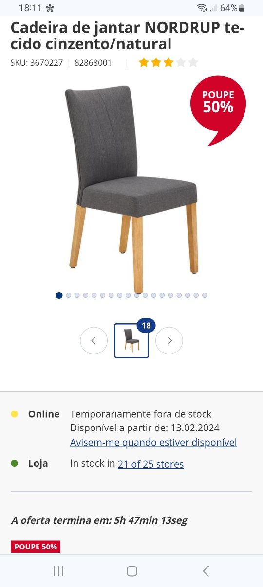 Par de cadeiras JYSK NORDRUP