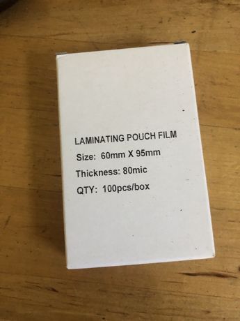 Folia do laminowania wizytówek etykiet laminacyjna 95 x 60 mm 80mic