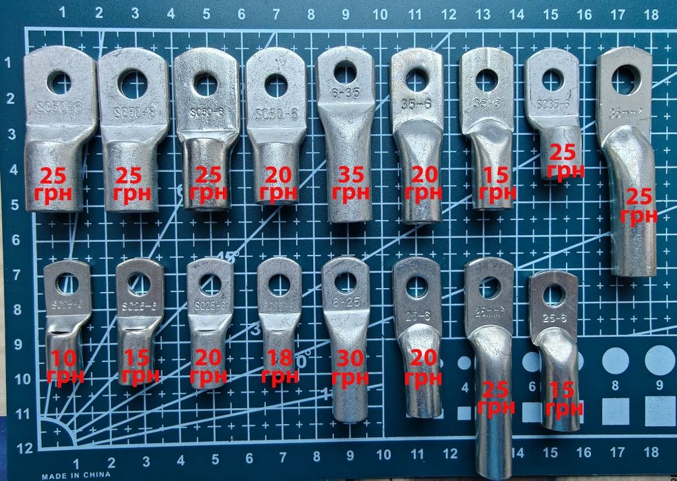 Наконечники мідні луджені JG, SC, DIN, DTG під опресовку