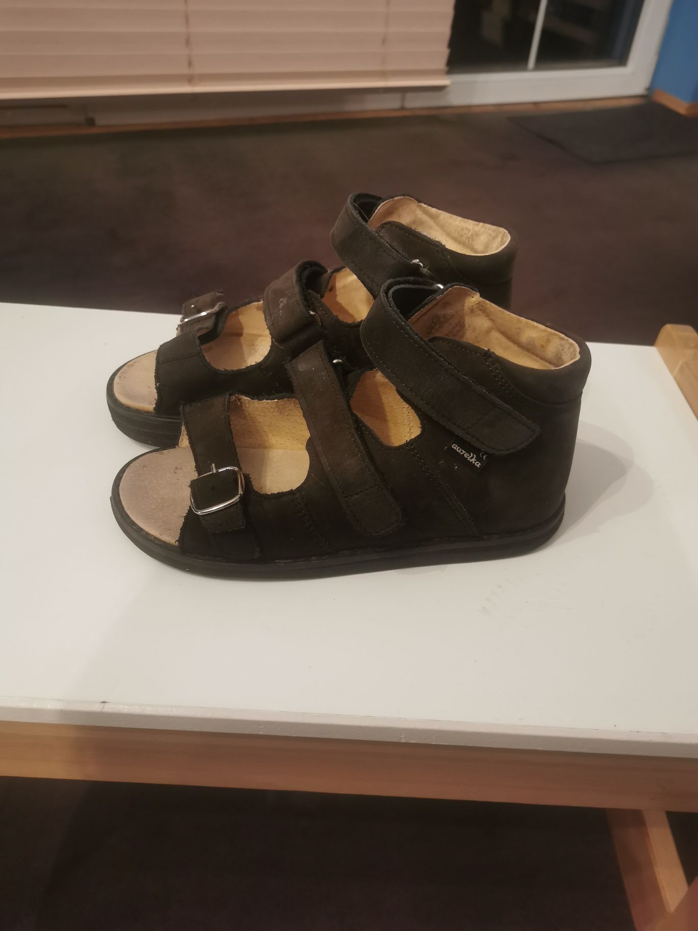 Buty do ortez Aurelka r 31 sandały, wyrównanie+1cm prawy but