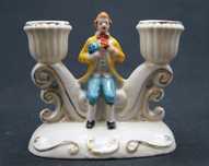 Porcelanowy świecznik z figurką z porcelany