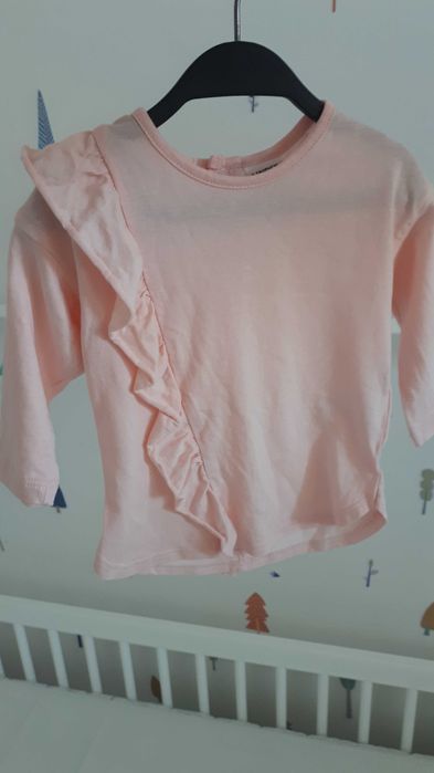 Nowa różowa bluzka z długim rękawem dziewczynka 68 Lindex
