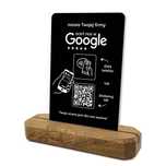 Stojak prezenter z QR i NFC do zbierania opinii w Google + nazwa firmy