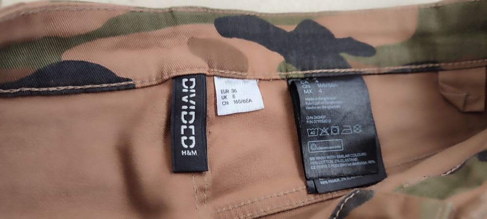 Spodnie bojówki moro khaki stan bdb rozmiar 36