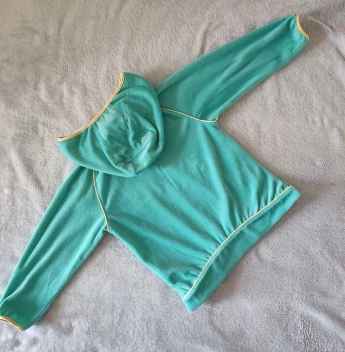 Śliczny miętowy dres Adidas welur r.104