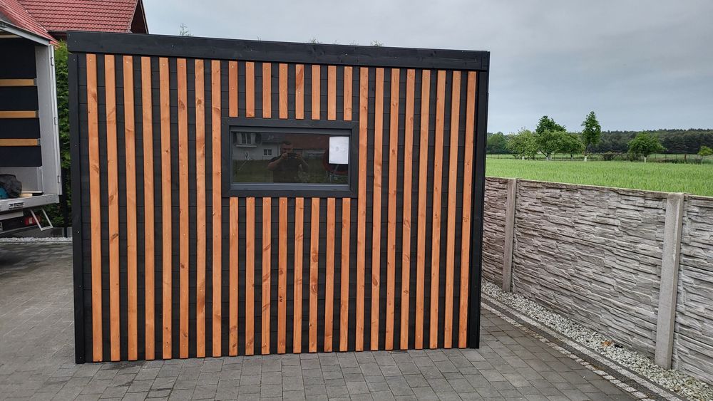 Nowoczesny Domek Narzędziowy z Drewutnią HERMES