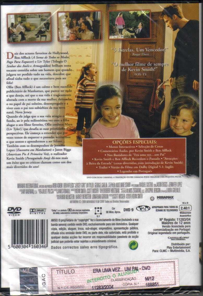 Filme em DVD: Era Uma Vez... Um Pai "Jersey Girl" - NOVO! SELADO!