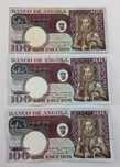 Lote 3 notas 100 escudos Angola
