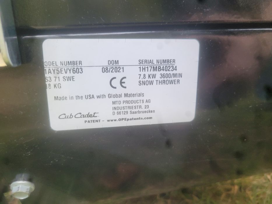 Okazja Odśnieżarka wirnikowa Cub Cadet XS3 71 SWE