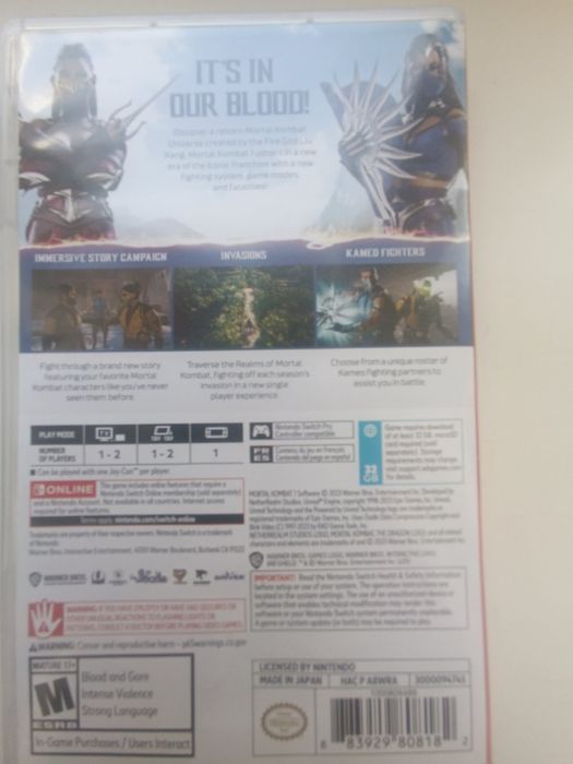 Продам игру mortal kombat 1 для nintendo switch