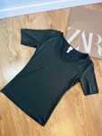 H&M Basic zielona bluzka koszulka t-shirt klasyczna khaki