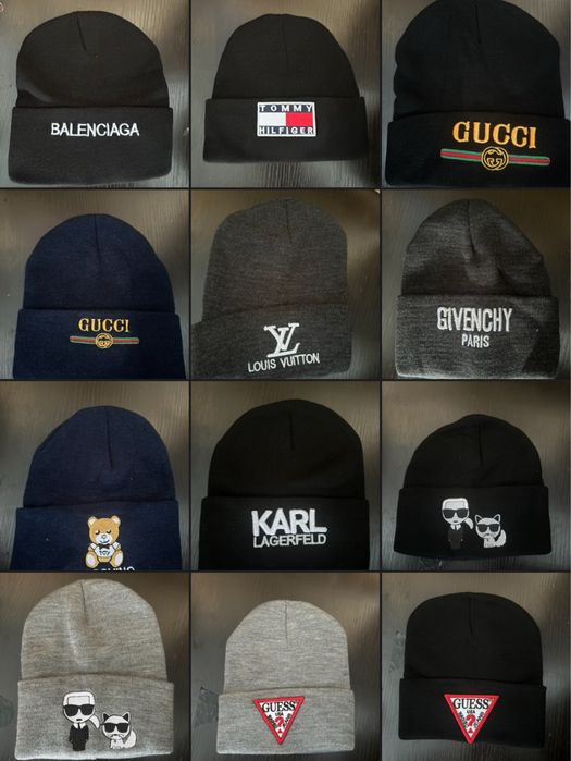 Czapka zimowa i dzaskiem GUCCİ , Armani ,LV Guess, Givenchy itb