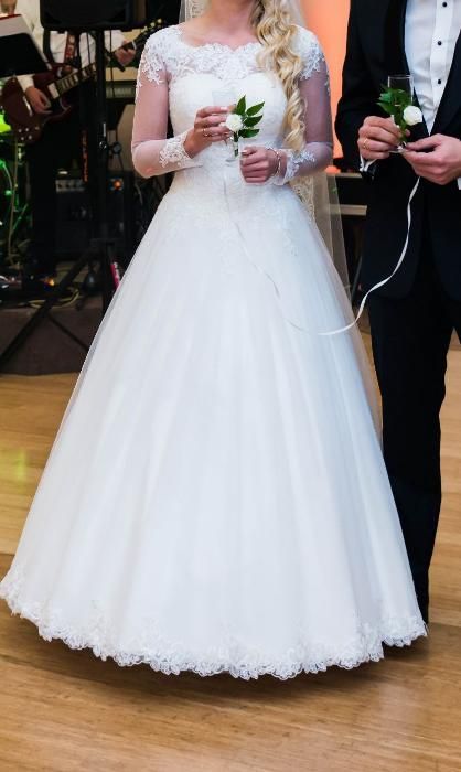 Cudowna suknia ślubna Sabe Miles 2w1 + bolerko + welon BOHO