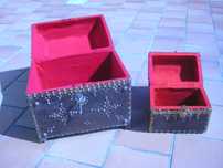coffre ancien avec habillage cuir