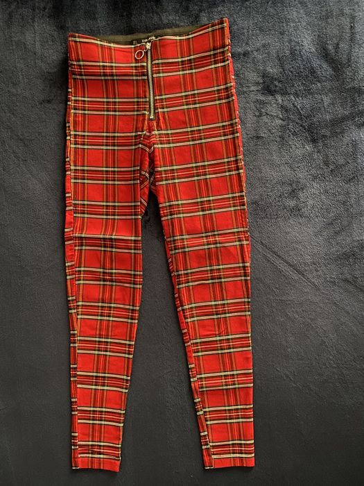 Leggings xadrez vermelho Zara