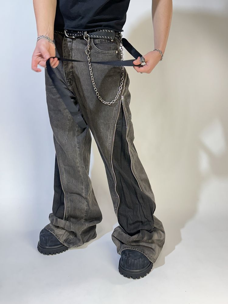Джинсы клеш Rick Owens drkshdw bolan banana cut jeans faded archics L