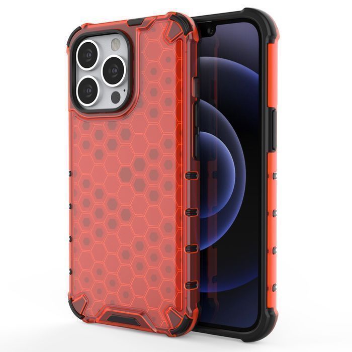Etui iPhone 13 Pro Honeycomb - Czerwony, Odporny na Upadki