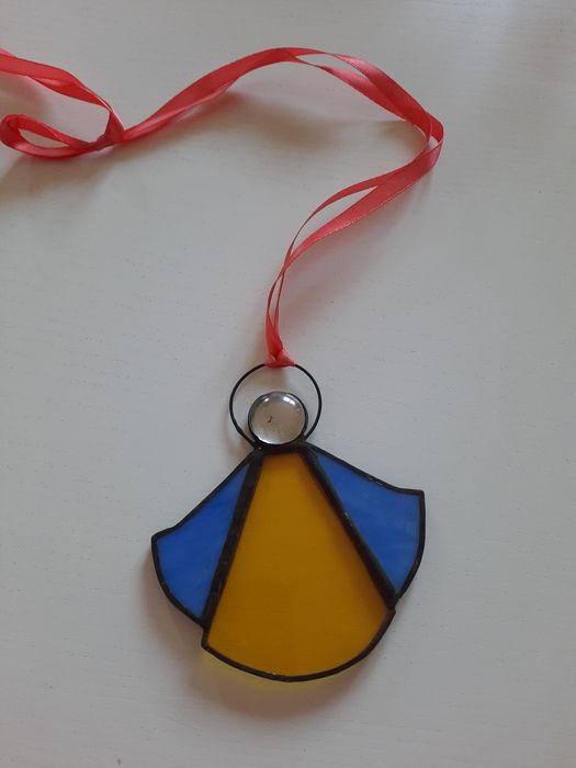 Anioł witrażowy szklany