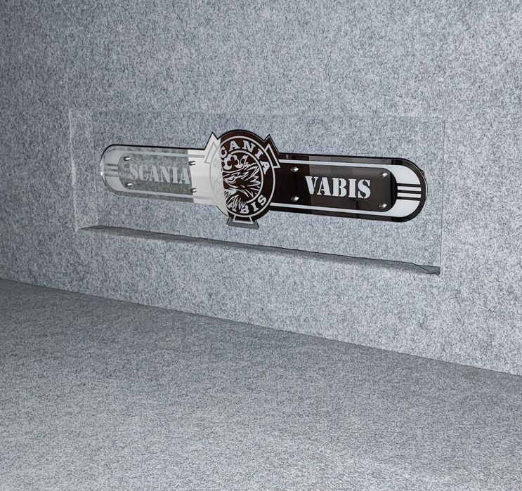 Scania Vabis  Lustro LED  na tylna sciane, nad łóżko S01-RED