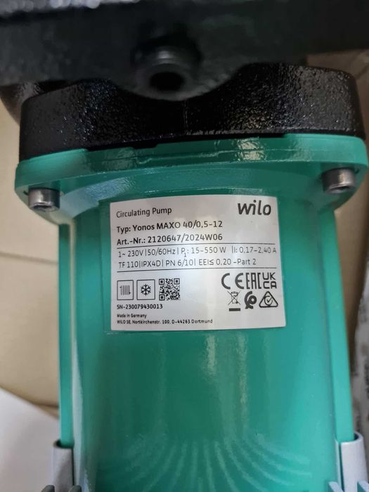 Pompa Obiegowa Wilo Yonos MAXO 40/0,5-12