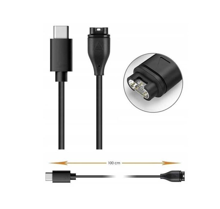 Garmin - przewód zasilający USB-C + zatyczka gniazda zasilania