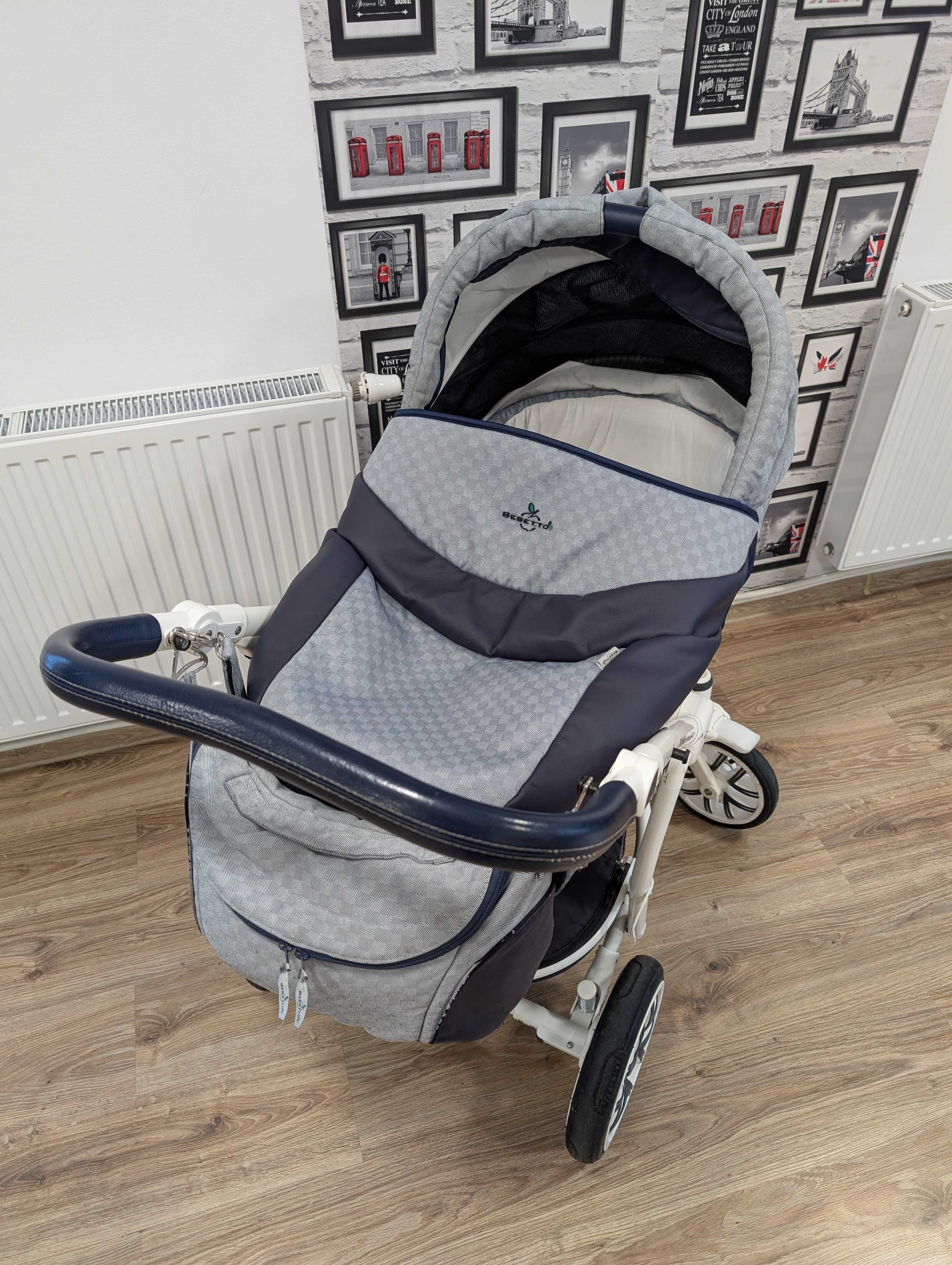 Sprzedam wózek Bebetto Torino 2w1 + fotelik Cybex z adapterami