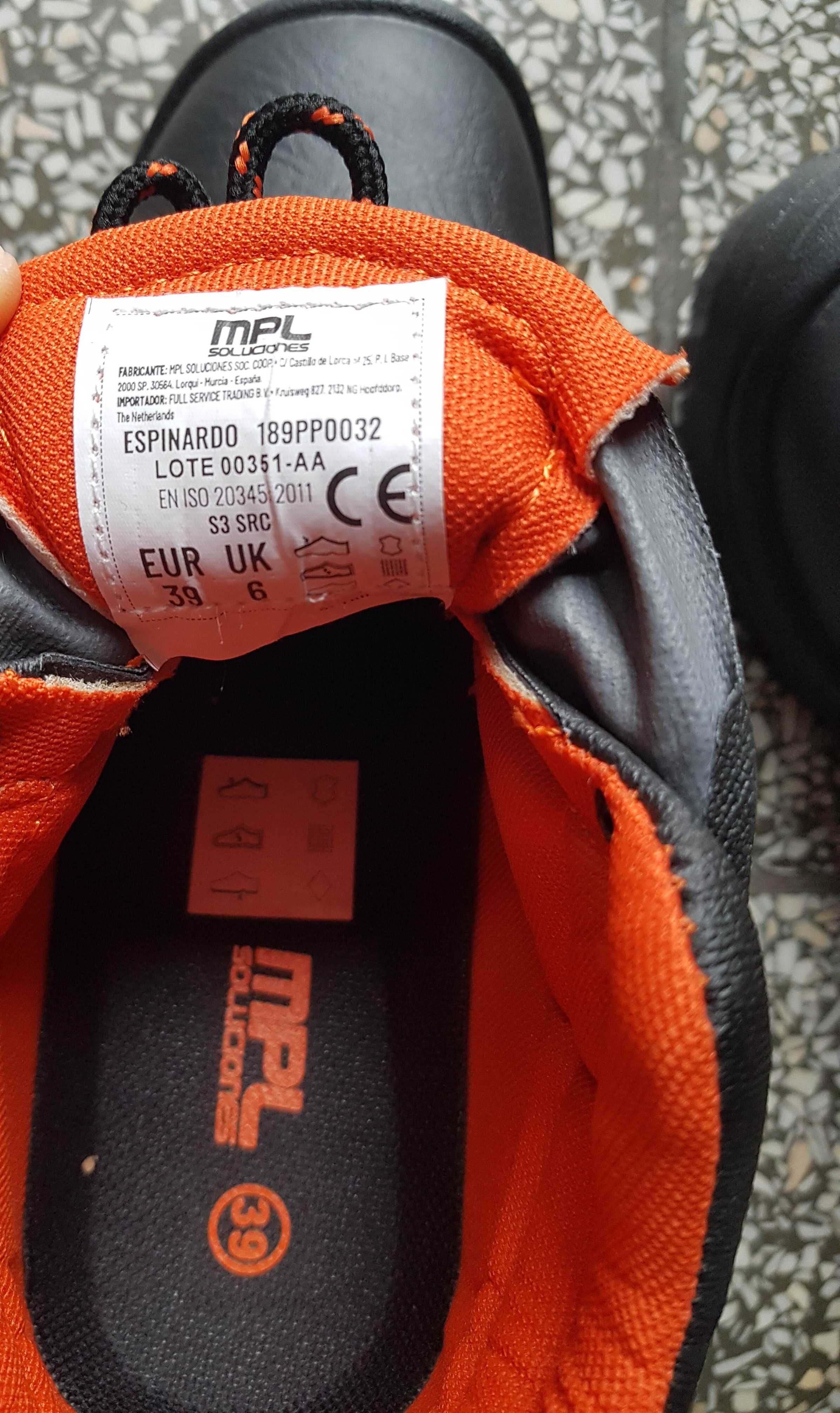 Buty robocze obuwie robocze z blacha nowe MPL SOLUCIONES rozmiar 39