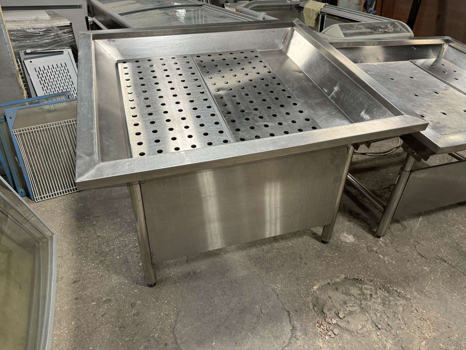 Стіл з нержавійки "риба на льоду"1.2м