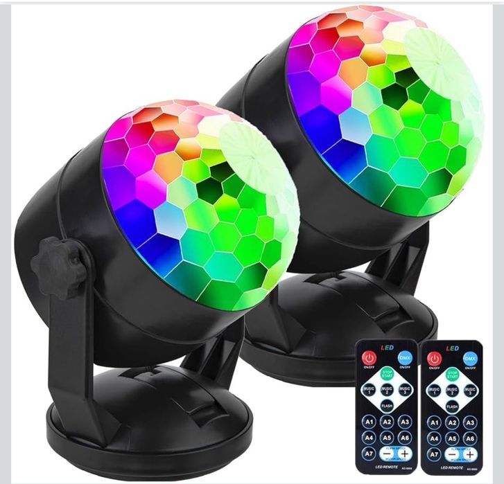 Projektirv Dyskotekowy kula  Disco LED RGB + PILOT 2 szt w zestawie