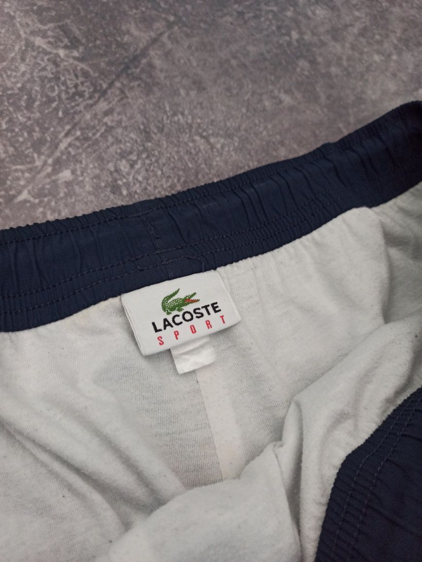 Спортивные нейлоновые штаны Lacoste широкие парашуты Лакоста L Xl реп