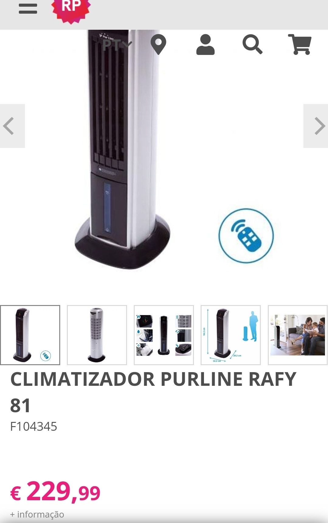 Climatizador Evaporativo Pur Line