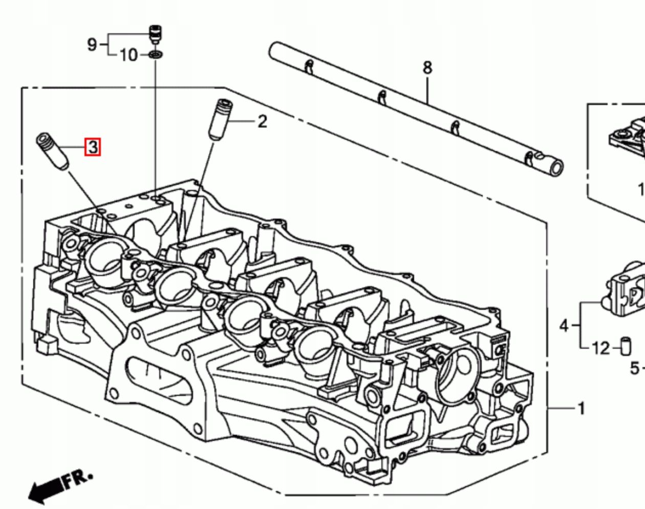 Honda prowadnica zaworu 12205-pj7-305 Oem oryginał