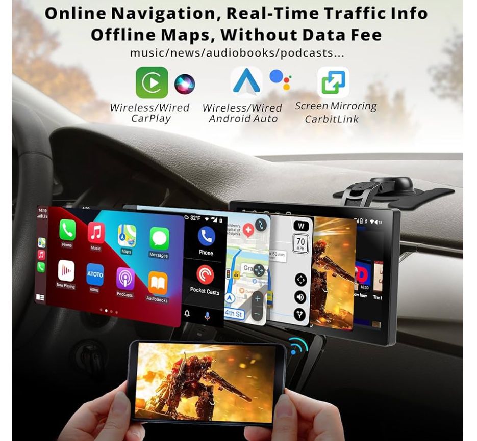 ATOTO P9 — GPS, YouTube, CarPlay e Android Auto Wireless