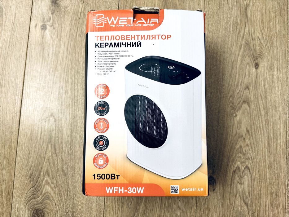 Тепловентилятор Керамічний Wet Air WFH-30W (1500Вт)