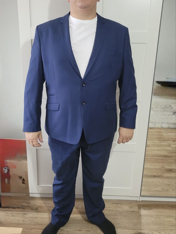 Garnitur GoldenMen marynarka i spodnie plus size 182/140