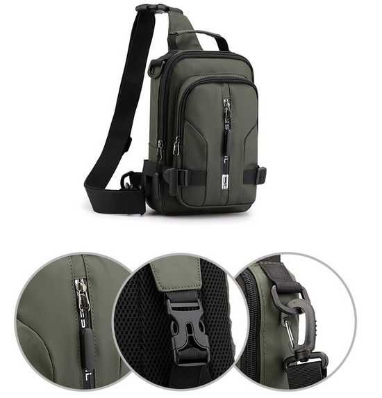 Набор 3в1: Рюкзак спортивный для ноутбука, сумка через плечо, кошелек