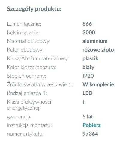 PALOZZA Lampa stołowa różowe złoto, złoto - 38cm -  97364 EGLO