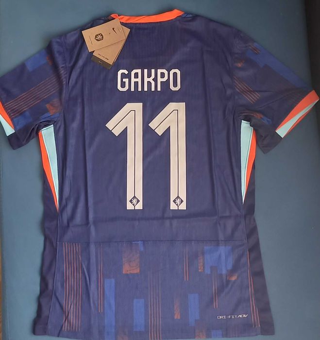 koszulka Holandia w wersji meczowej #11 Gakpo, wyjazdowa, nowa
