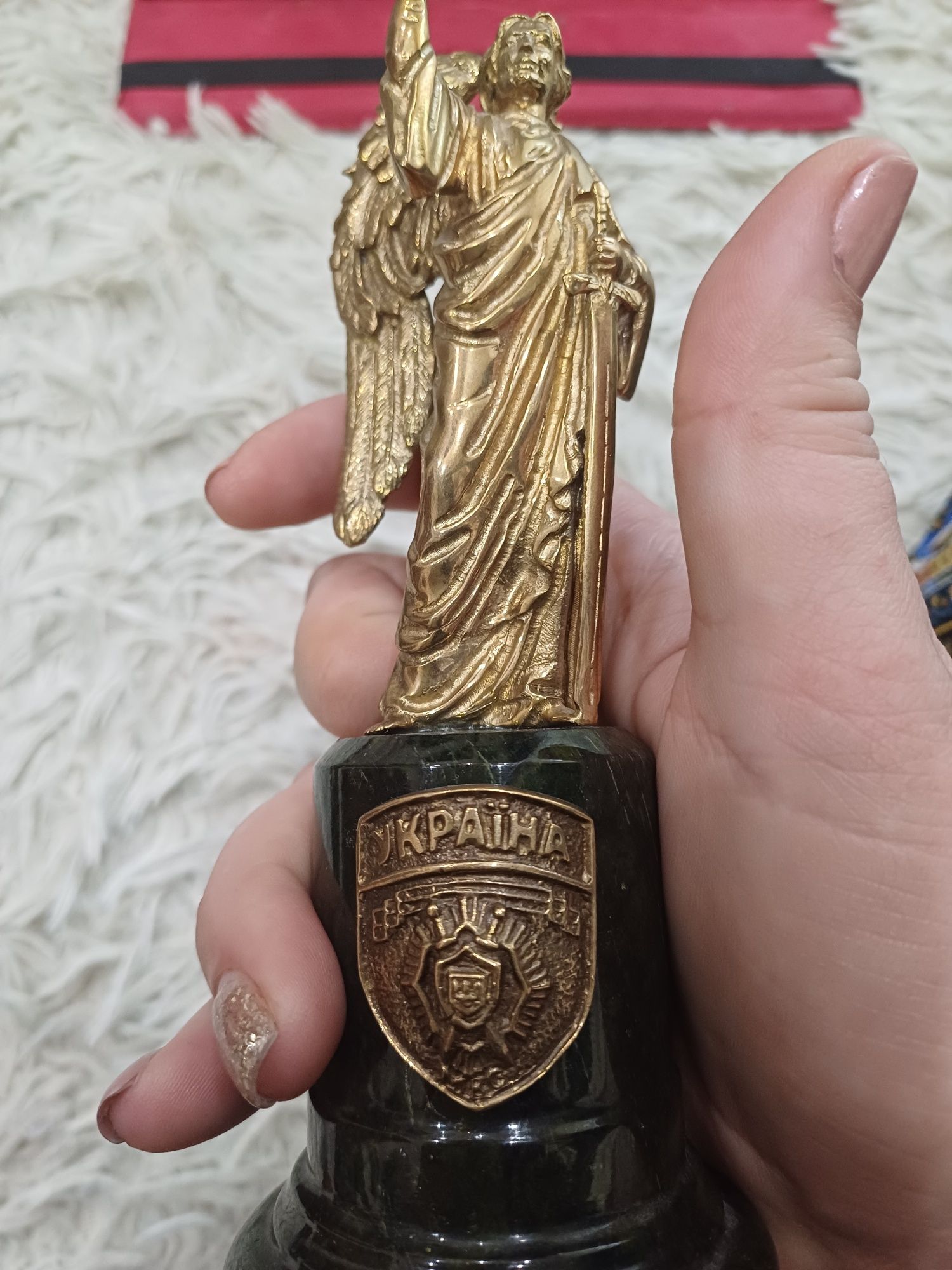 Статуэтка латунь с позолотой Архангел Михаил