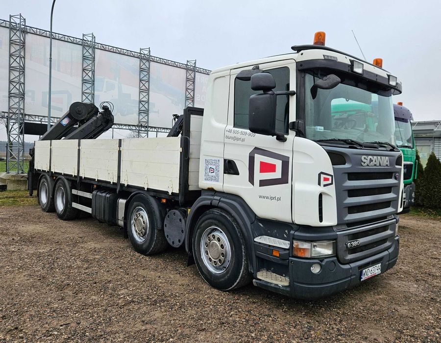 SCANIA G380 8x2 + HDS HMF2450   -  ŁADOWNOŚĆ: 16500 kg   -  730x245 cm