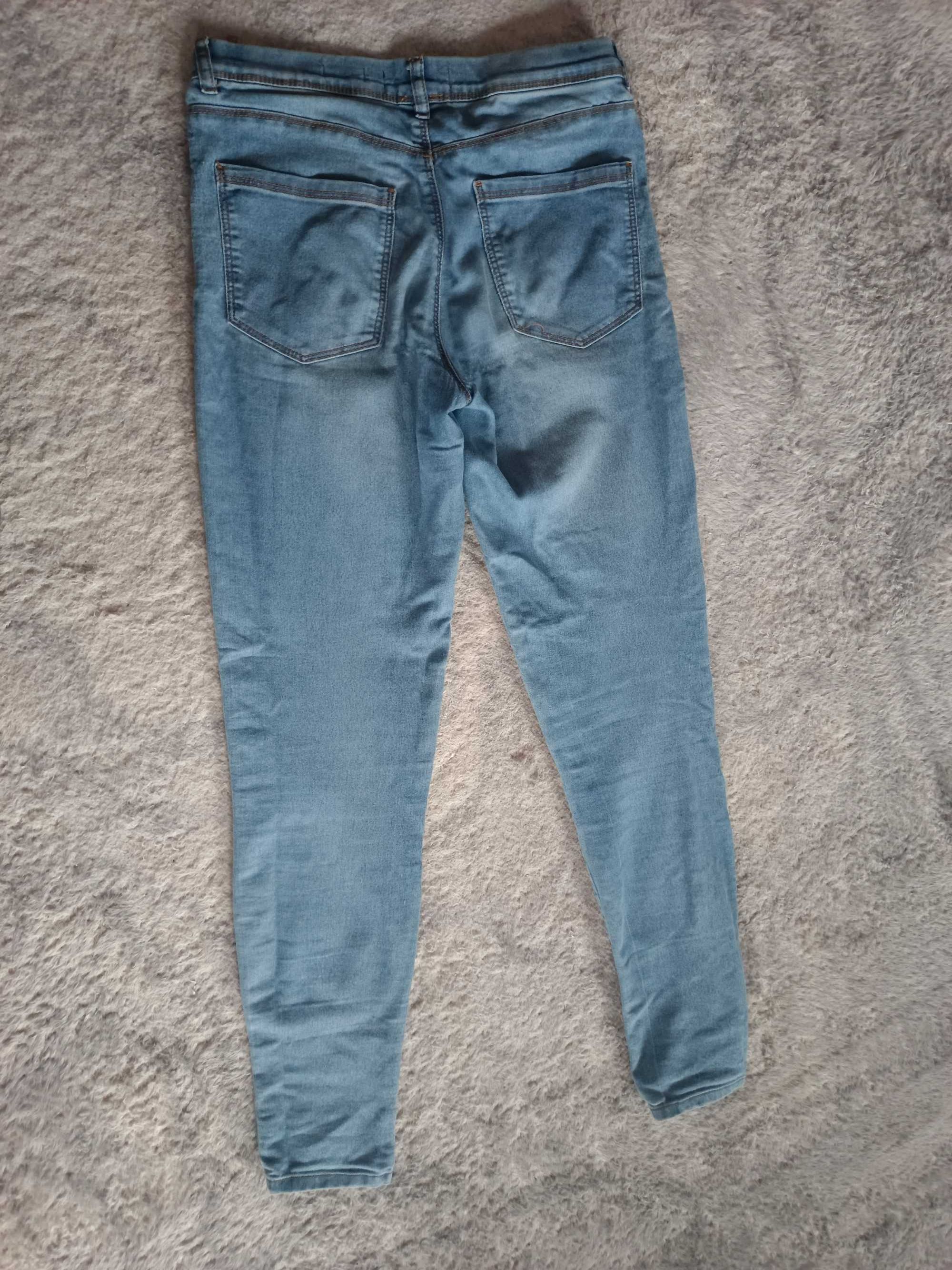 Jegginsy blue Sinsay 34, xs miękki jeans, dopasowują się do figury