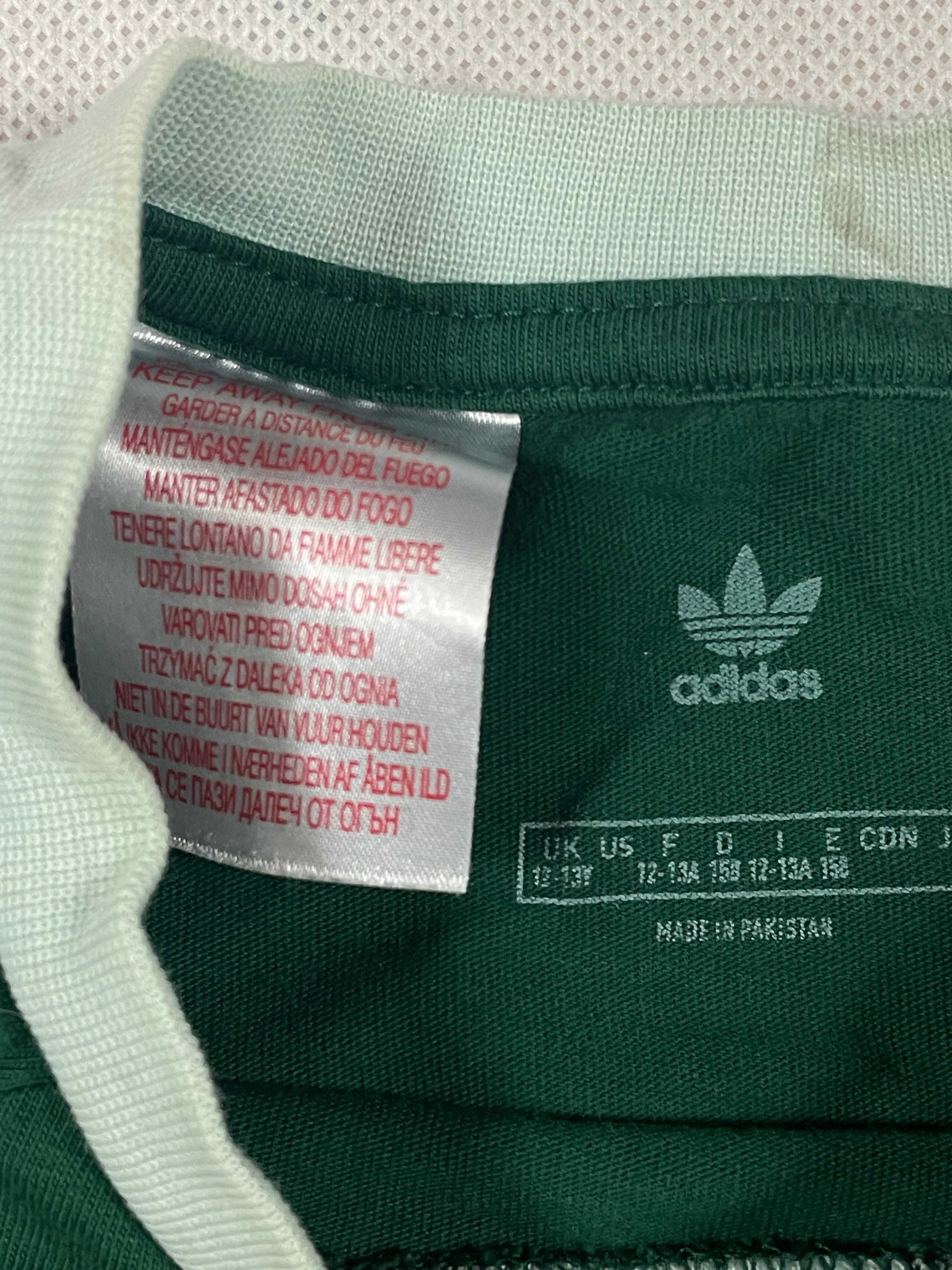 Adidas T-Shirt Koszulka Dziecięca Męska Zielona Logo Unikat 12Y 13Y