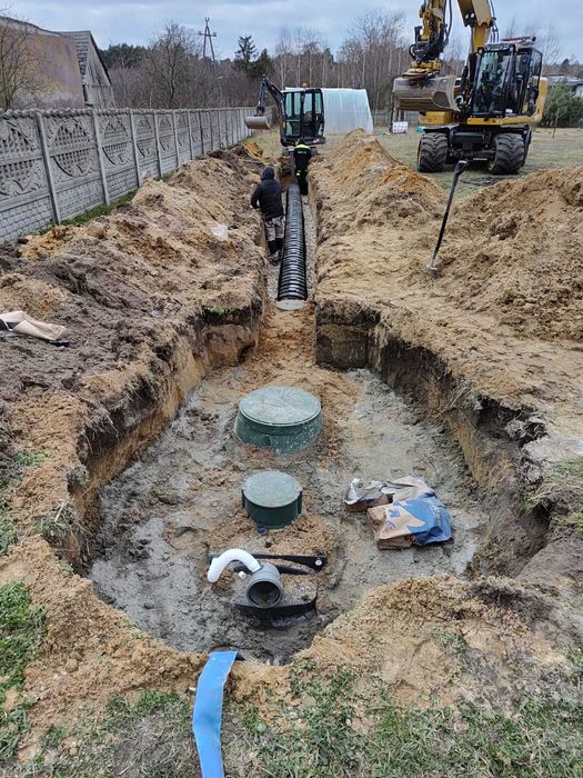 Prace ziemne, usługi koparką, mini koparką, ładowarką, przeciski