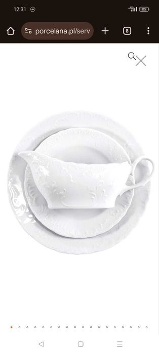 Serwis obiadowy dla 6 osób 25 el. Rococo Maria białe 0001